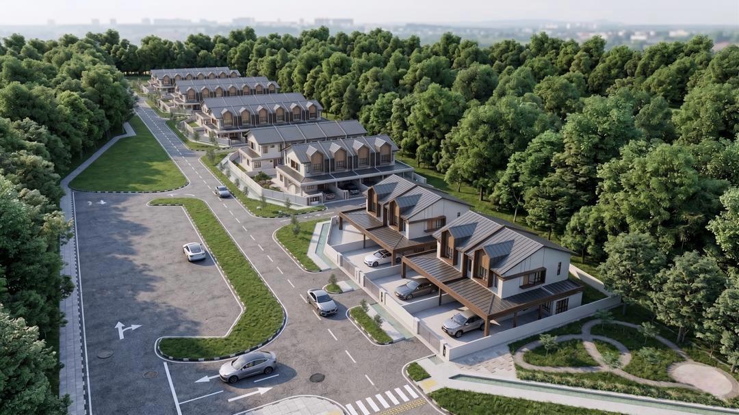 Aerial drone view of TEKU SCHOLARS residential surroundings